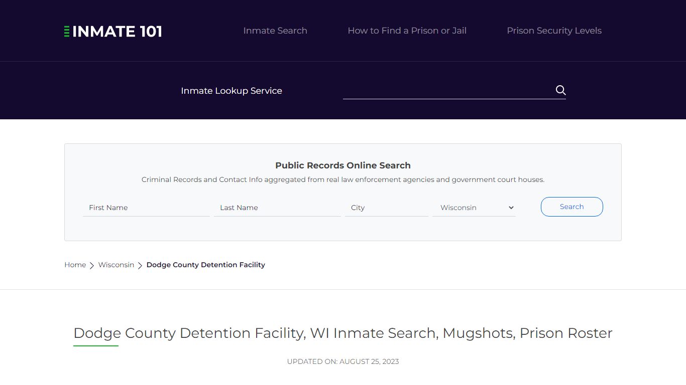 Dodge County Detention Facility, WI Inmate Search, Mugshots, Prison Roster
